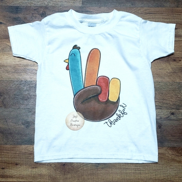 Ready To Go / Thankful Peace Hand Turkey // Thankful Youth Shirt /
